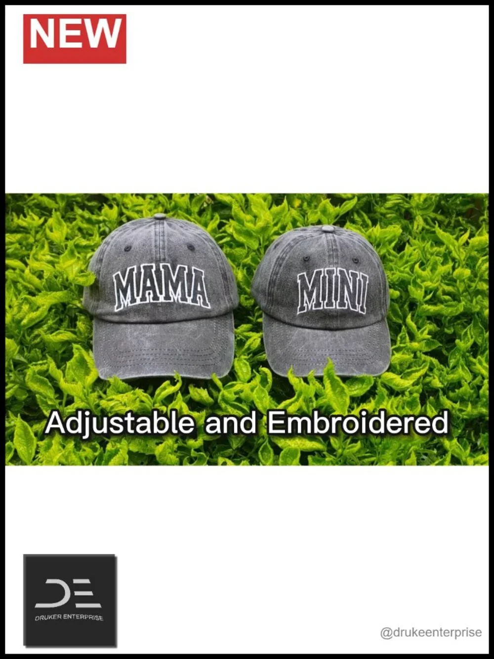 Mommy and Me Matching Baseball Caps Embroidered Cotton Adjustable Set